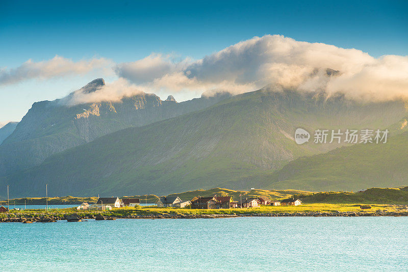 挪威罗浮敦群岛全景，日落美景