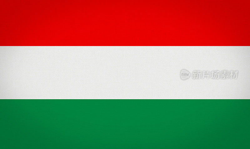 匈牙利国旗背景。织物纹理国旗。