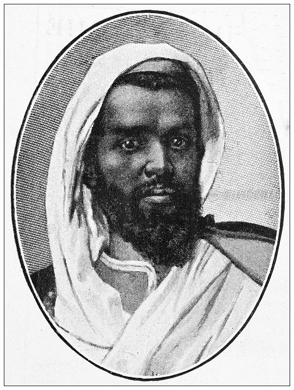 古董黑白照片:苏丹人