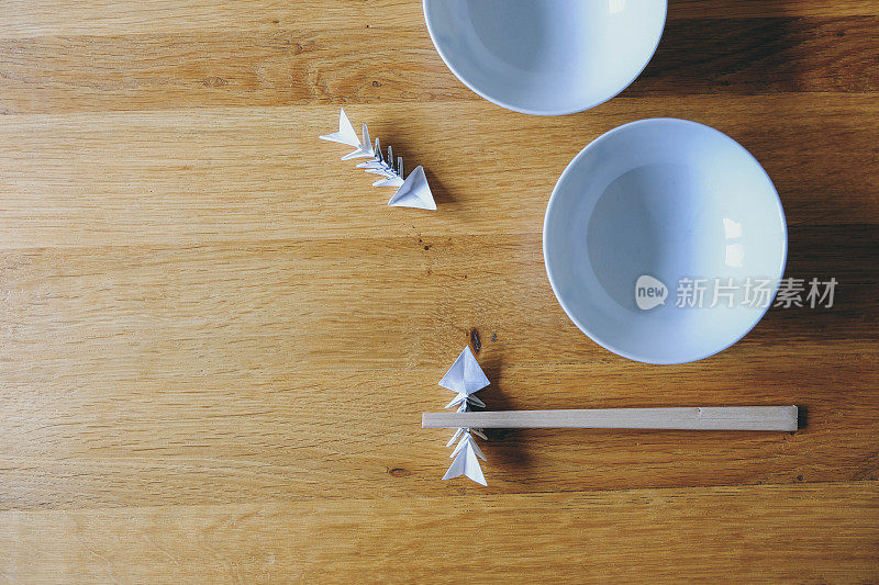 折纸鱼骨筷子休息折叠的筷子包装