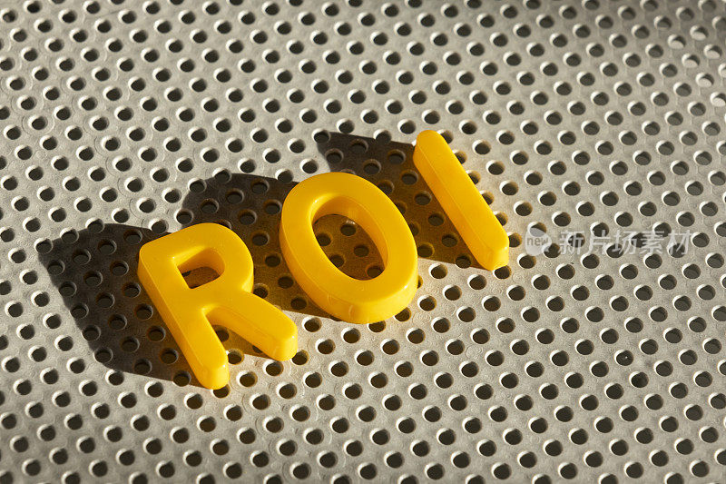 ROI字组成的黄色abc字母，复制空间