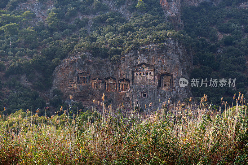 Kaunos国王的坟墓。Dalyan、土耳其