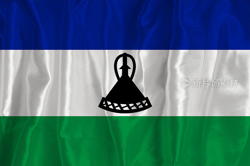 以丝绸为背景的莱索托国旗是一个伟大的国家象征。国家的官方国家象征