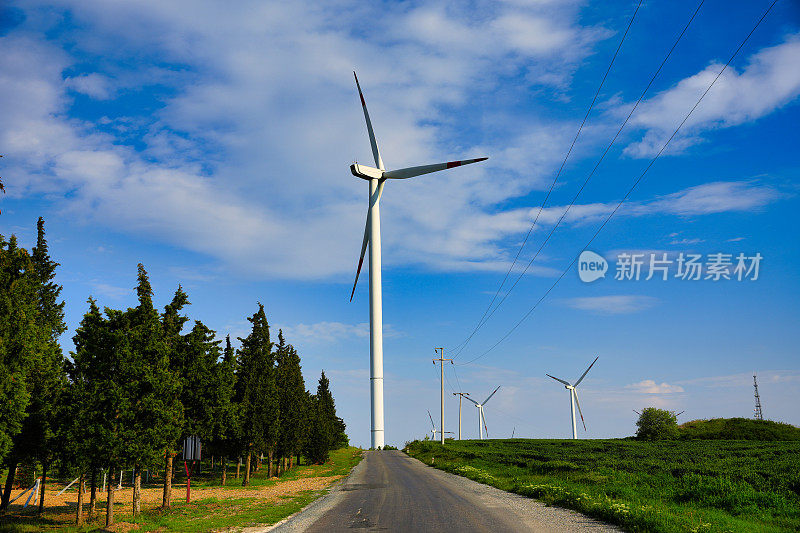 风能发电在美丽的风景