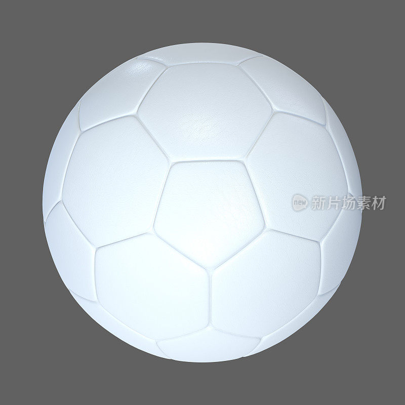 足球白色3d插图