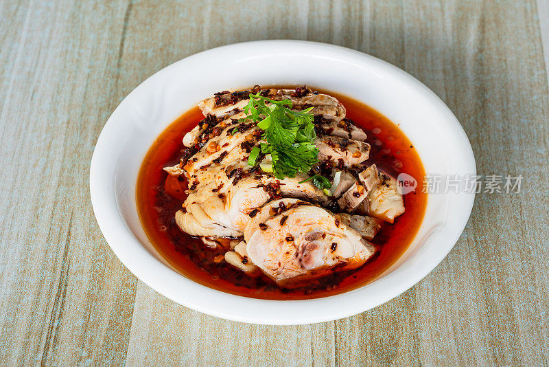 口水鸡，中国川菜。