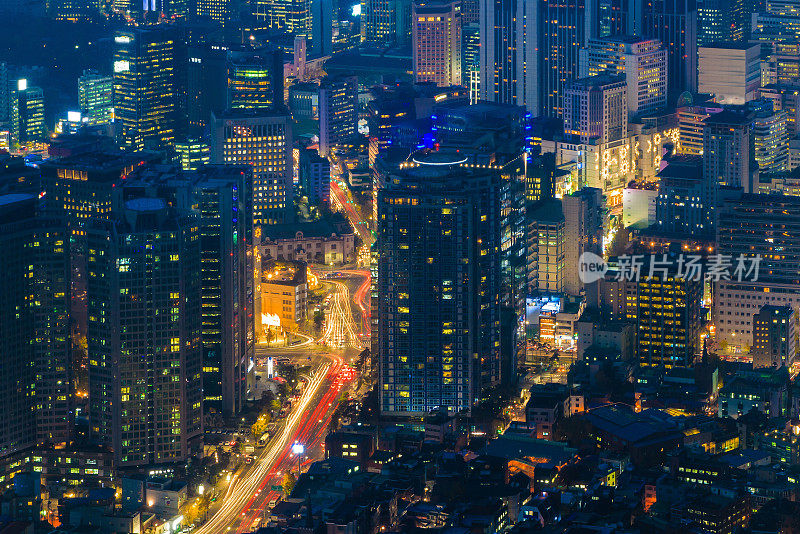 韩国首尔市中心的天际线