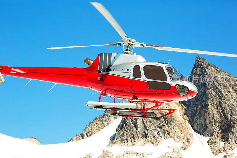 冰川湾观光直升机的特写镜头