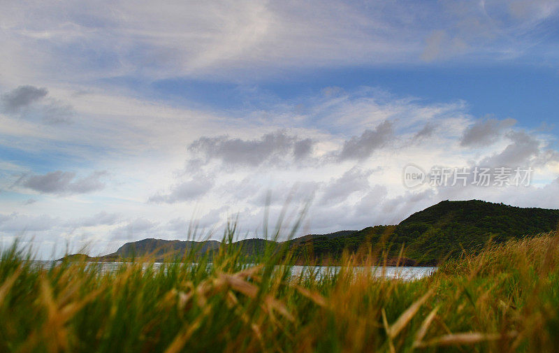 美丽的海滨风景;进口和海角