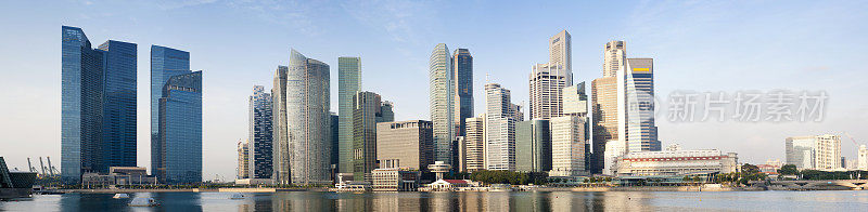 新加坡城市天际线和滨海湾