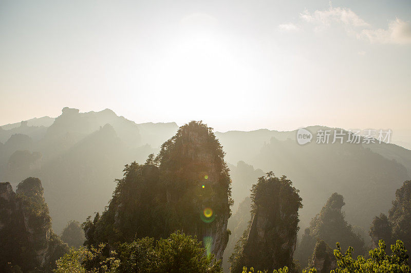 砂岩柱，张家界国家森林公园，中国