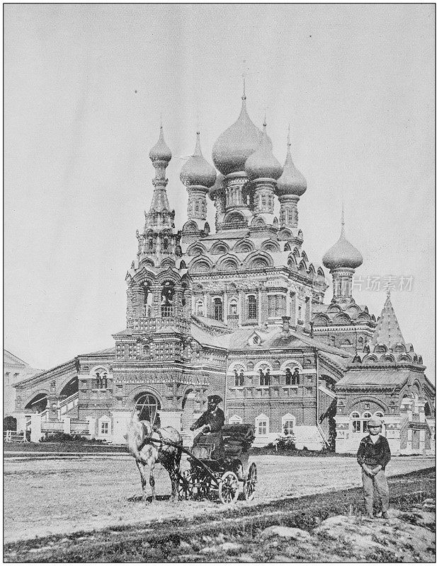 世界著名景点的古董照片:俄罗斯奥斯坦基诺大教堂