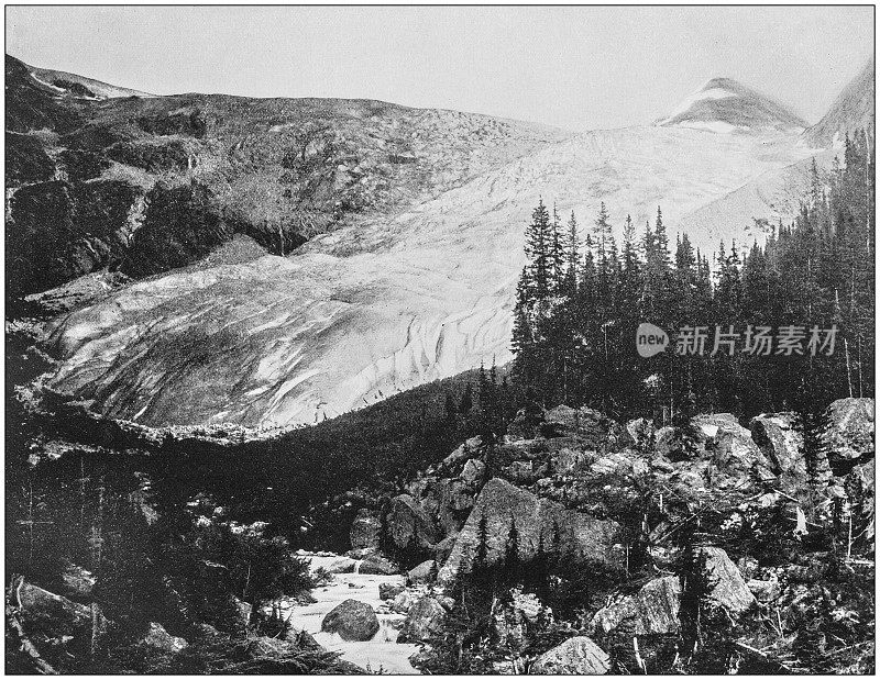 美国著名风景的古老照片:阿拉斯加的大冰川