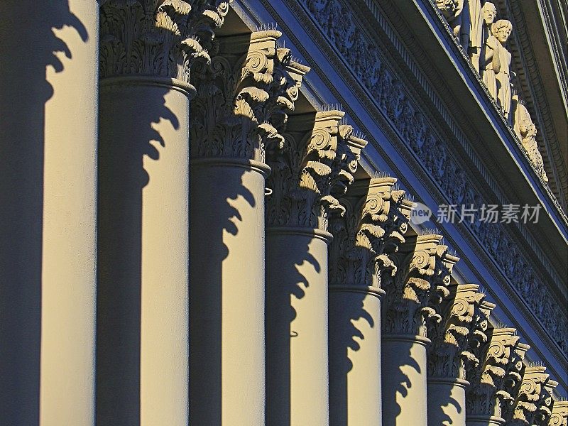 科林斯式希腊建筑柱纹-古典建筑，建筑细部