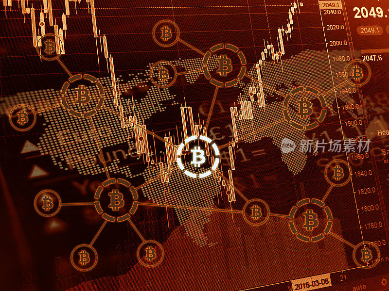 比特币加密货币区块链货币金融投资图表数据