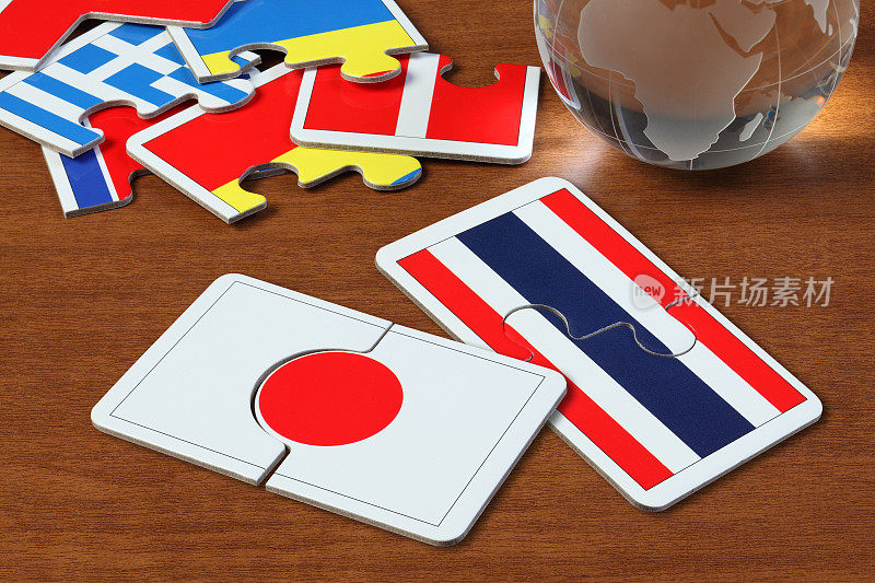 日本和泰国国旗拼图