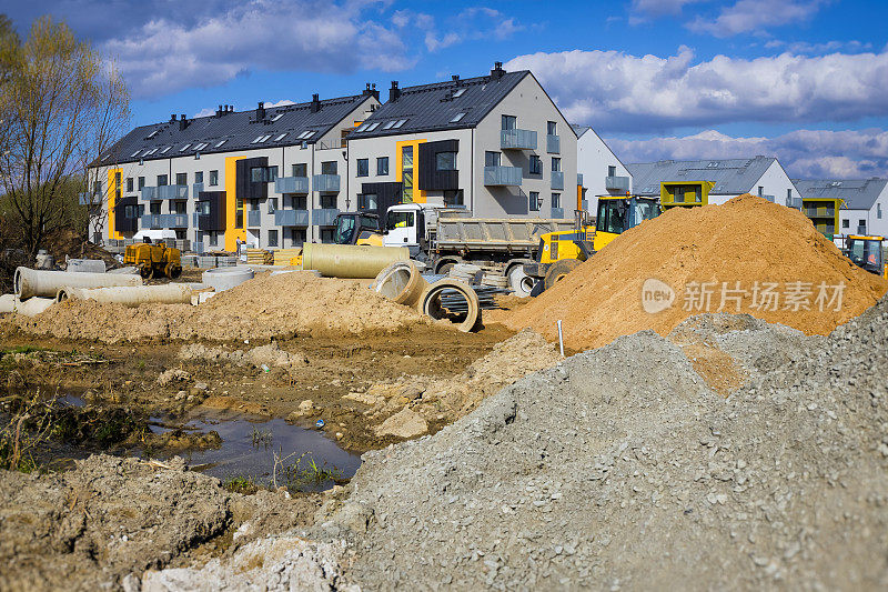 波兰Szczecin的新公寓楼正在建设中