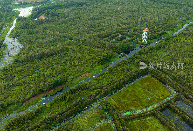 龙安省潭腊湿地生态旅游区航拍照片