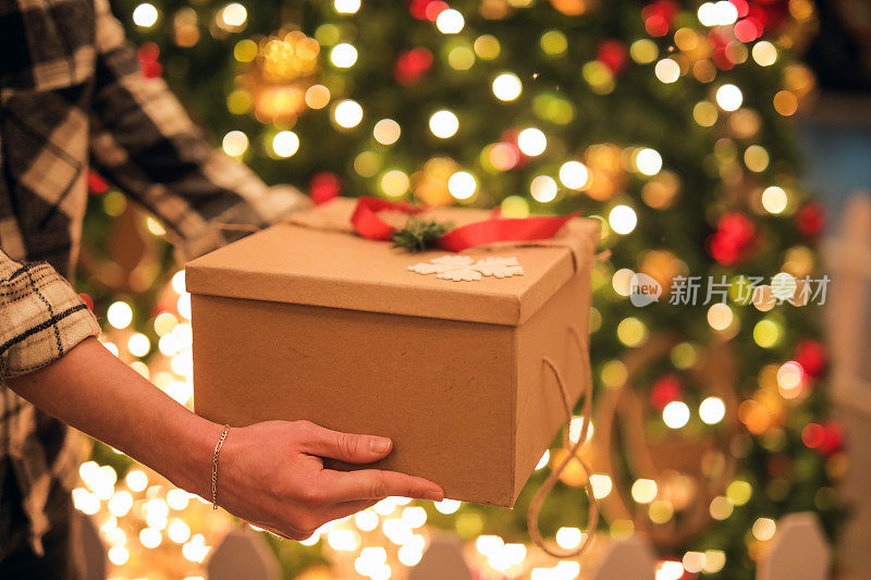 采购产品惊喜，圣诞树和新年礼物，圣诞装饰
