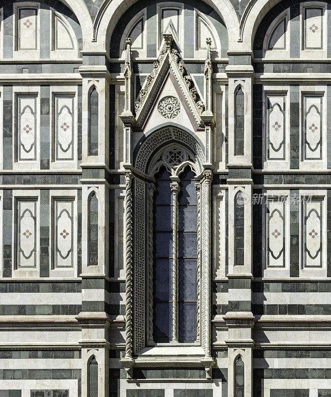 建筑细节，圣玛丽亚德尔菲奥里圆顶，佛罗伦萨，意大利