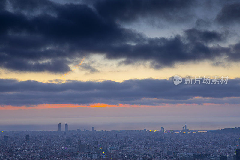 巴塞罗那的Collserola山日出