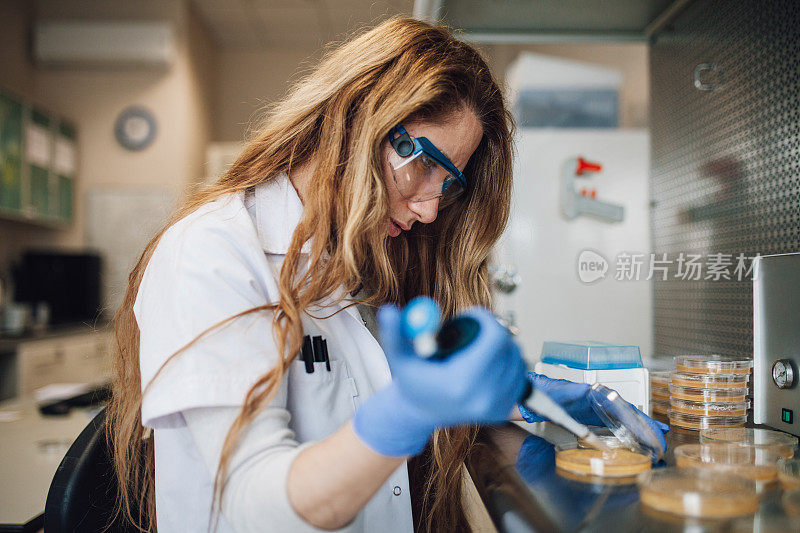 在实验室工作的生物研究科学家