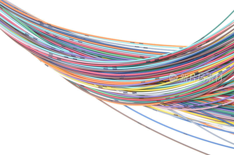 五彩缤纷的光纤电缆
