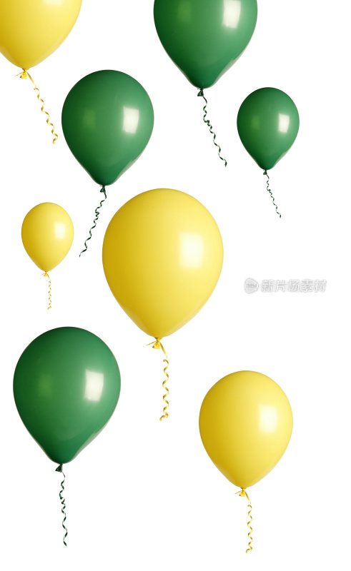 绿色和黄色的派对气球