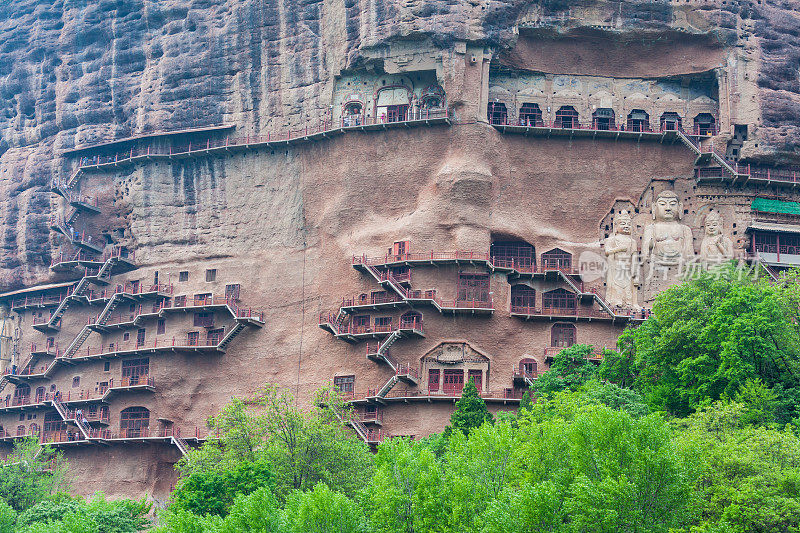 中国甘肃麦积山著名佛面