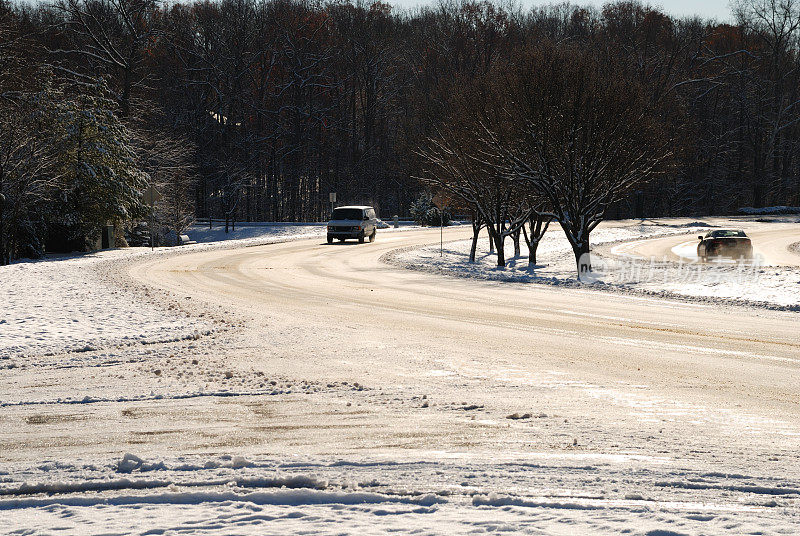 冰冷的雪路