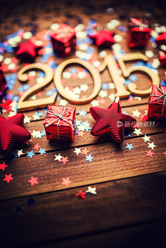 黄金2015年新年文字圣诞装饰