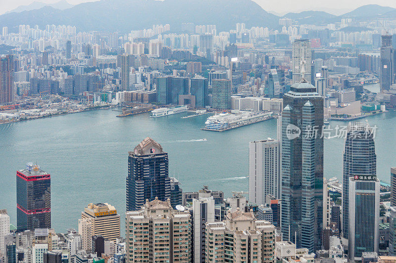 鸟瞰图的香港城市景观