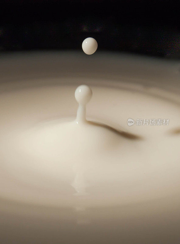 牛奶表面有飞溅的液滴