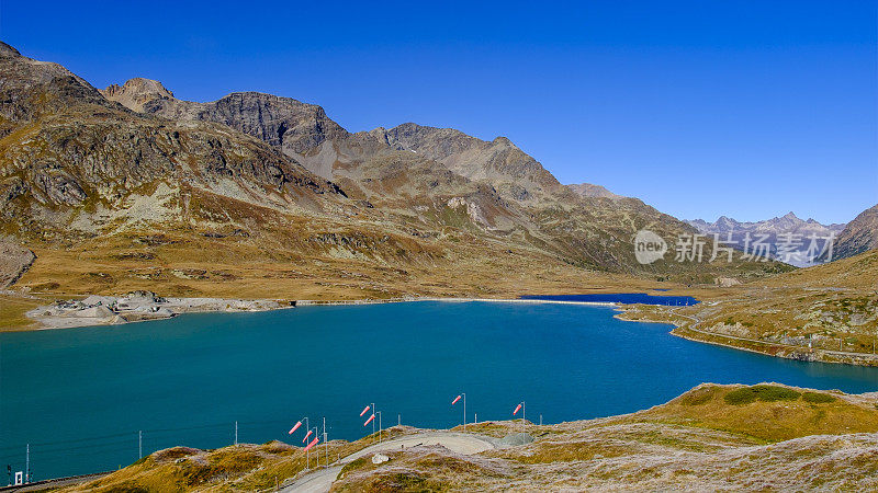 比安科湖和尼禄湖-白湖和黑湖，伯尼娜帕斯(Graubünden，瑞士)