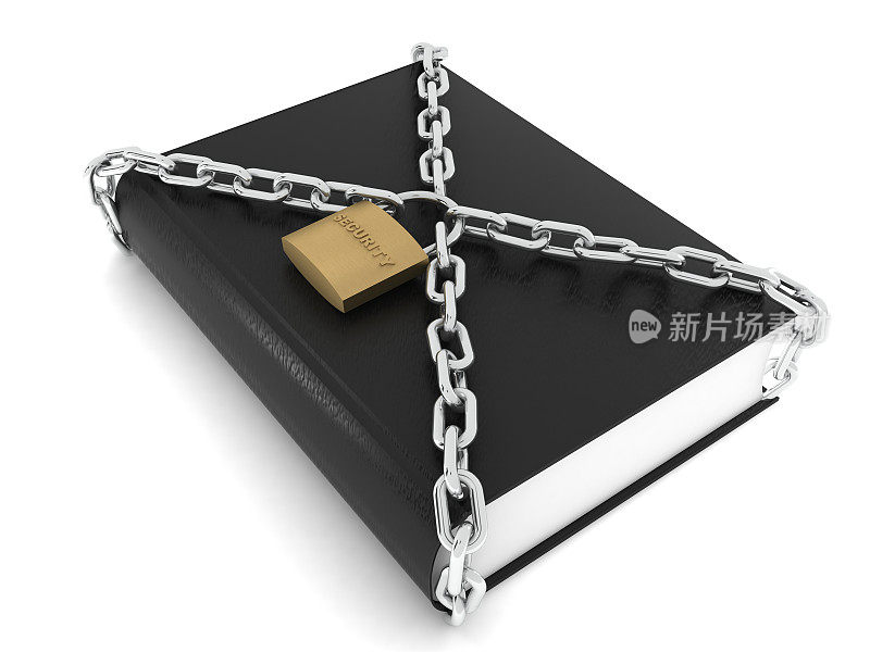 图书数据文档安全锁链概念