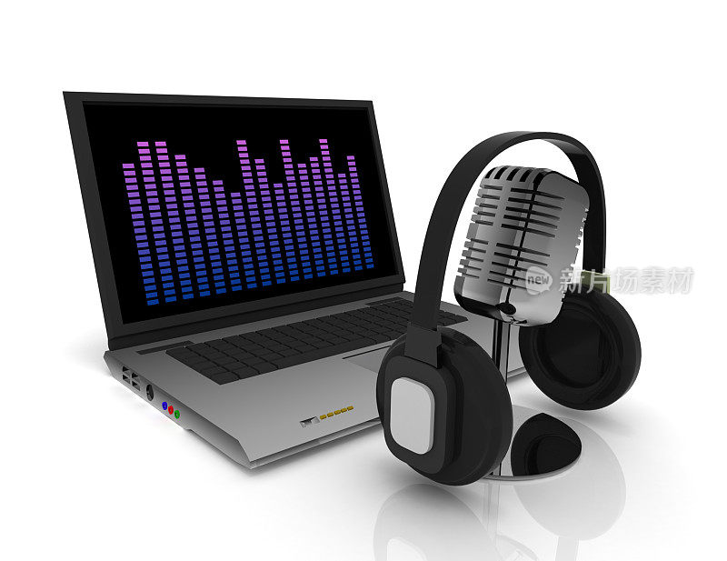 数字音频或音乐软件概念。