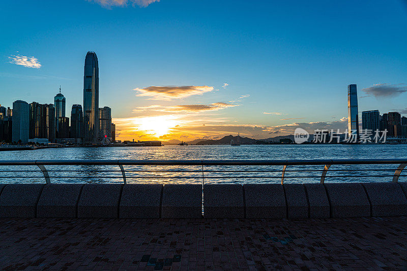 香港中央商务区中央广场景色