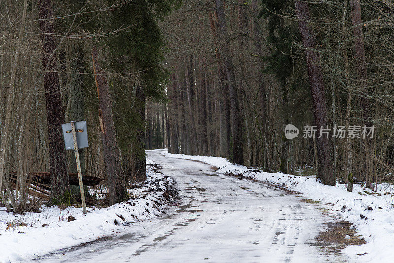 冬季森林道路