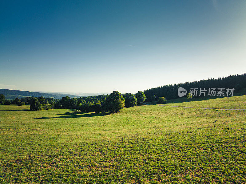 草地鸟瞰图在法国乡村