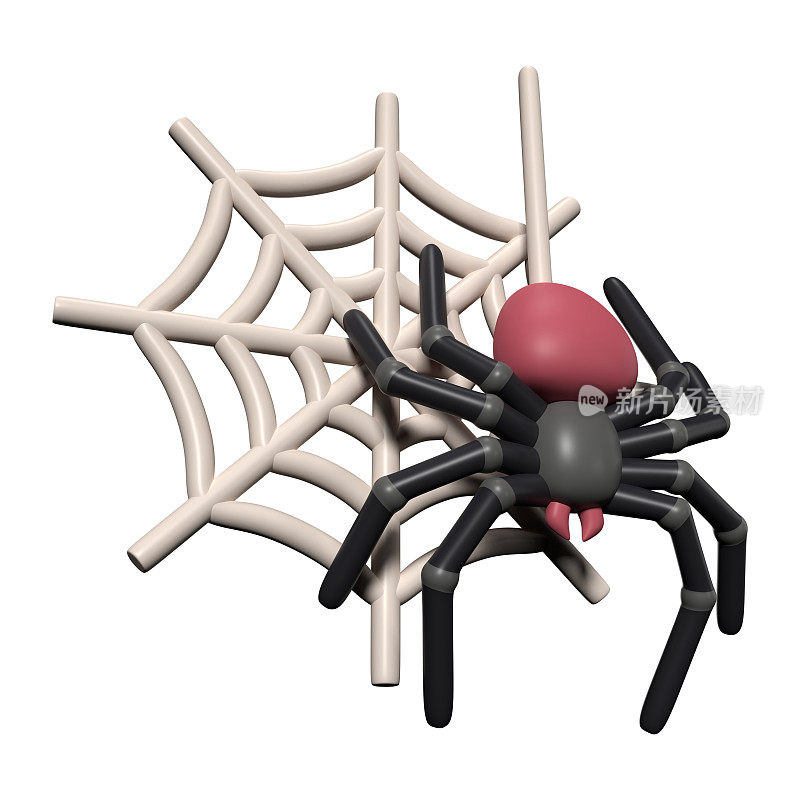 这是一个蜘蛛网3D渲染插图图标。在白色背景上隔离的高分辨率JPG文件。