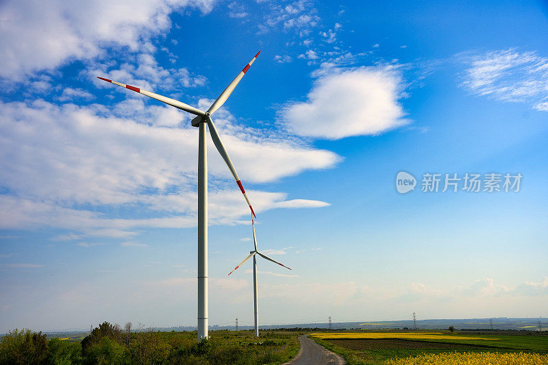 风能发电在美丽的风景