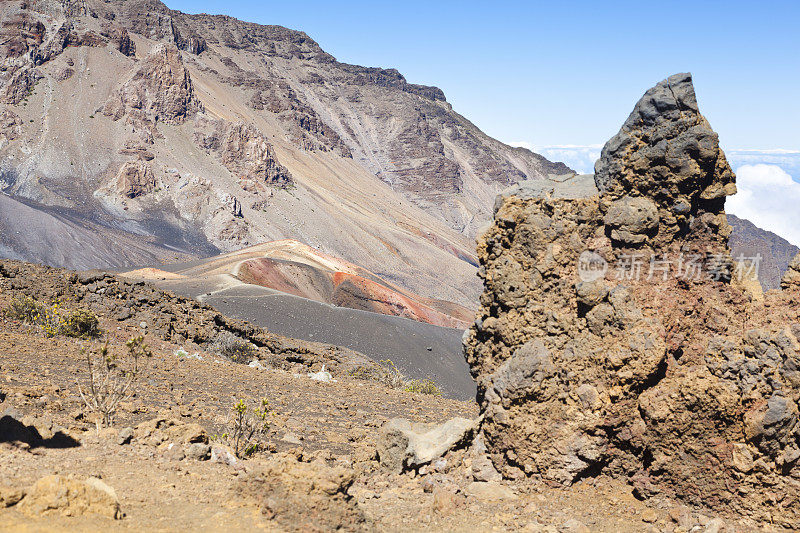 毛伊岛的哈雷阿卡拉火山口和熔岩构造