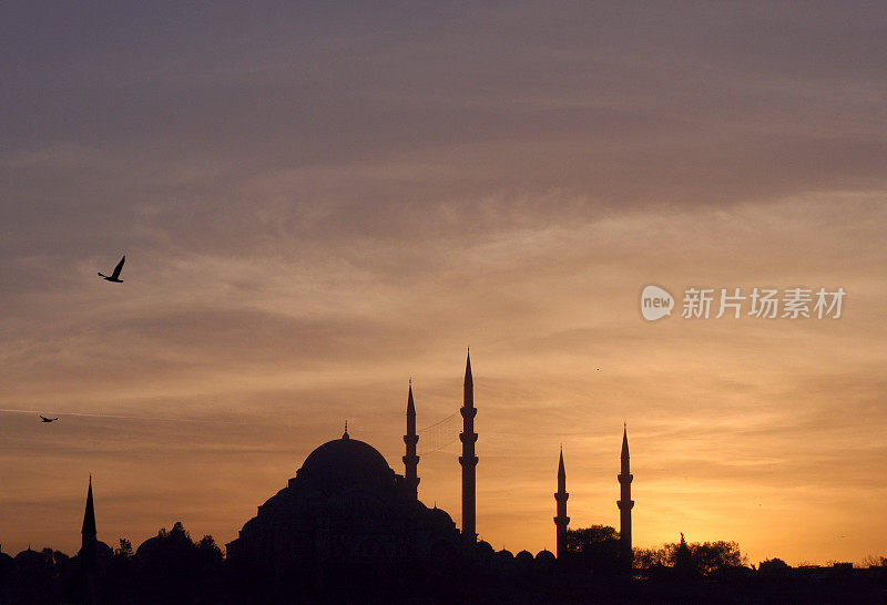 日落的苏莱曼尼耶清真寺