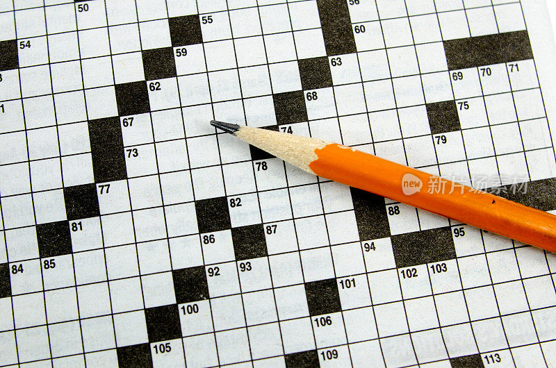 空白填字游戏背景…铅笔