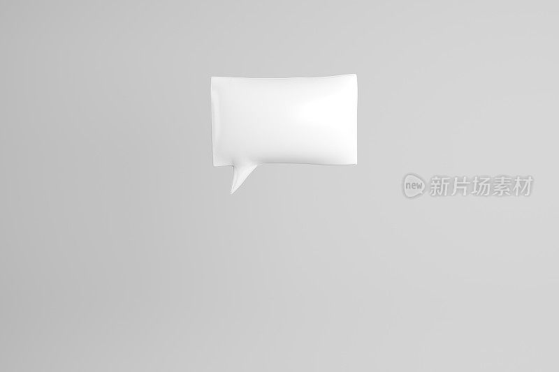 白色语音气泡的3D插图