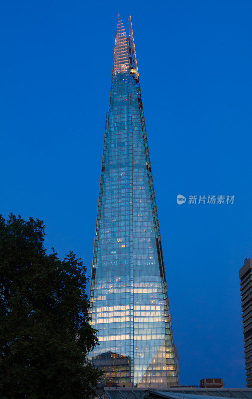 夜晚的碎片，伦敦桥区，英国伦敦。