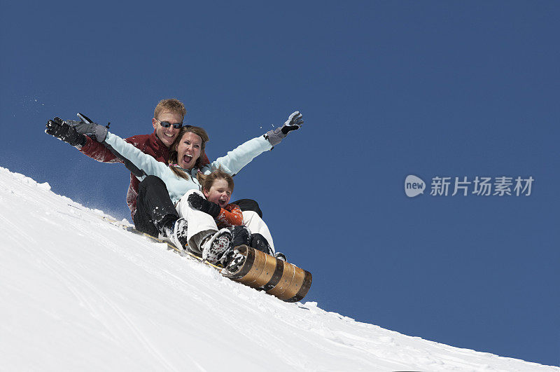 科罗拉多州的家庭雪橇