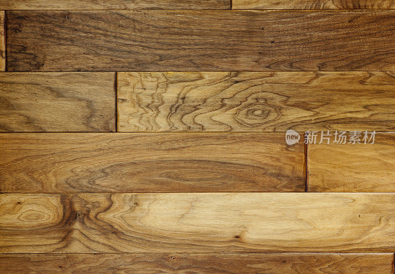 乡村胡桃木镶板或地板的特写