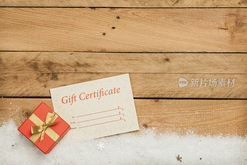 圣诞节，系列，木材，礼品证书和礼品