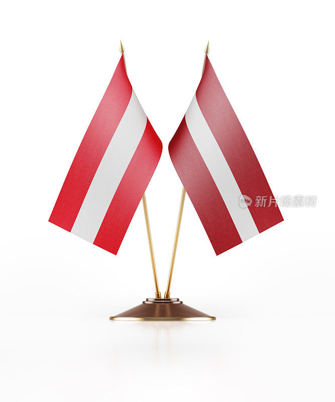 奥地利和拉脱维亚的微型国旗